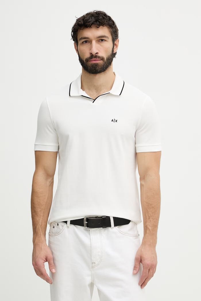 Armani Exchange polo majica moška bombažna bež XM002401.AF10366