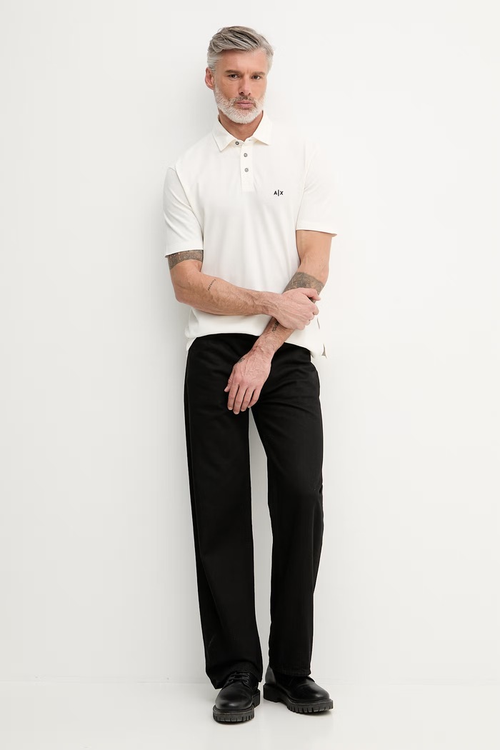 Armani Exchange polo tričko pánske bavlnené XM002408.AF13055 béžová SS26