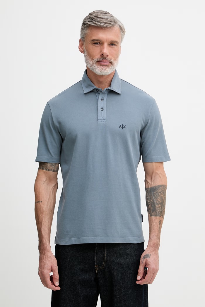 Armani Exchange polo tričko pánske bavlnené modrá XM002408.AF13055