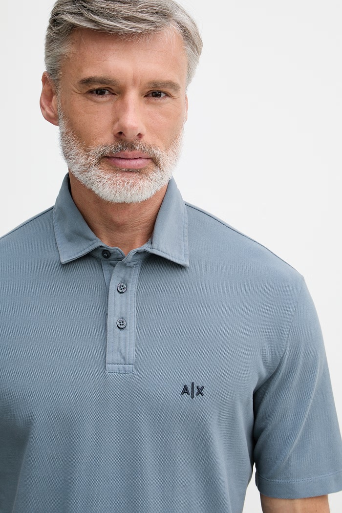 Armani Exchange polo tričko pánske bavlnené modrá XM002408.AF13055