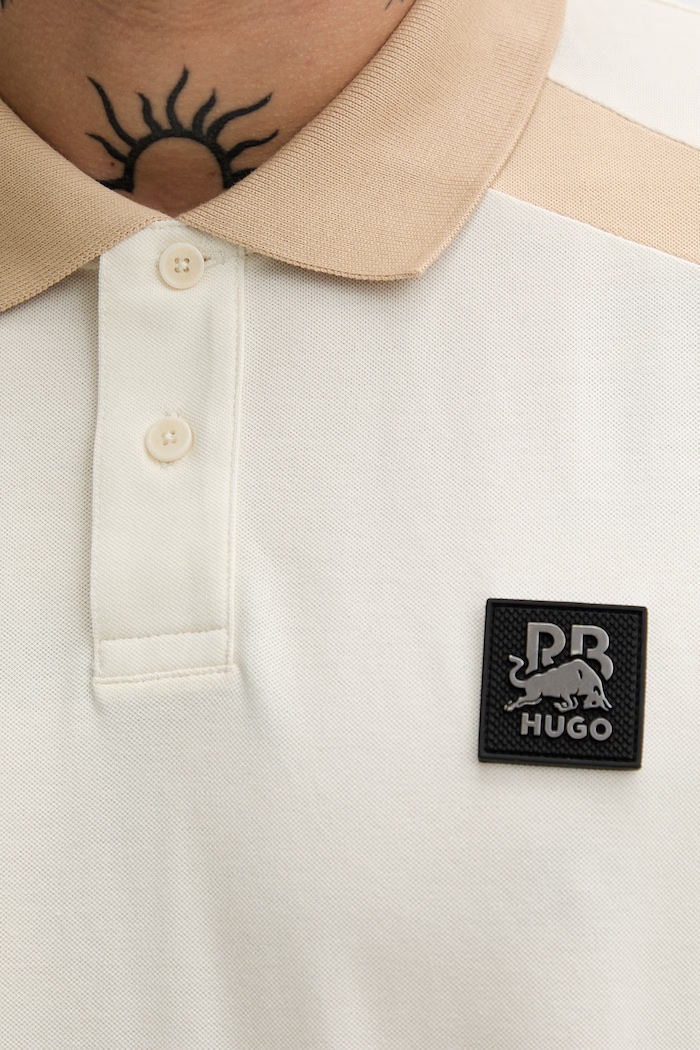 HUGO tričko pánske bavlnené s elastanom Dunios_RB 50559650 béžová