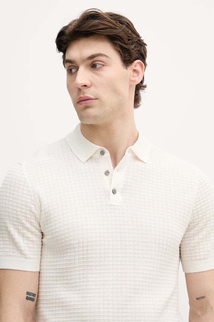 Joop! polo majica moška bombažna bež 30101509