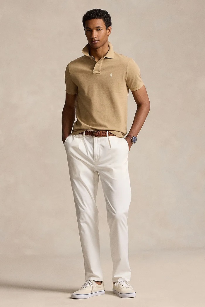 Odzież Polo Ralph Lauren polo bawełniane SS KC CLASSIC 710534735379 beżowy