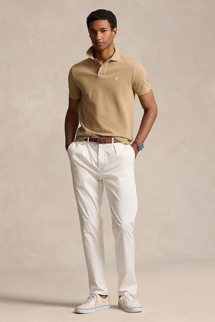 Odzież Polo Ralph Lauren polo bawełniane SS KC CLASSIC 710534735379 beżowy