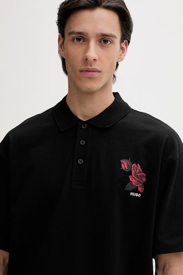 Bavlnené polo tričko HUGO Dardigo čierna 50556857