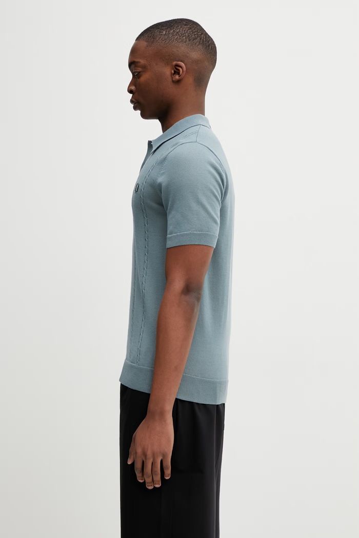 Πόλο με προσθήκη μαλλιού Fred Perry K2308. μπλε SS26