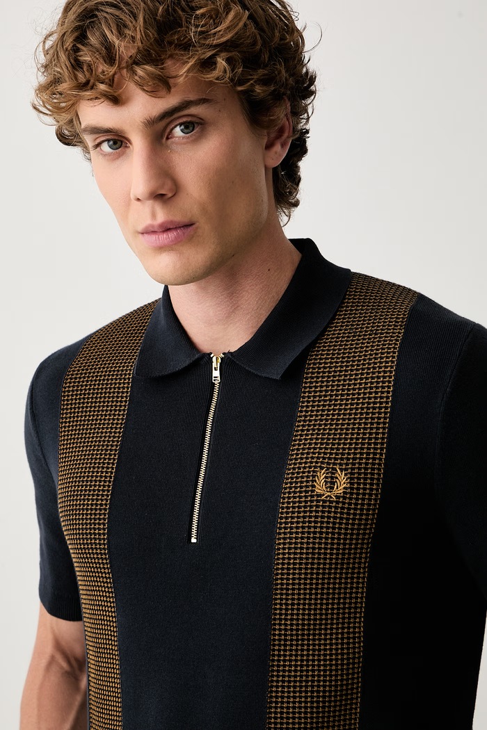 Fred Perry polo męskie z bawełną granatowy K2310