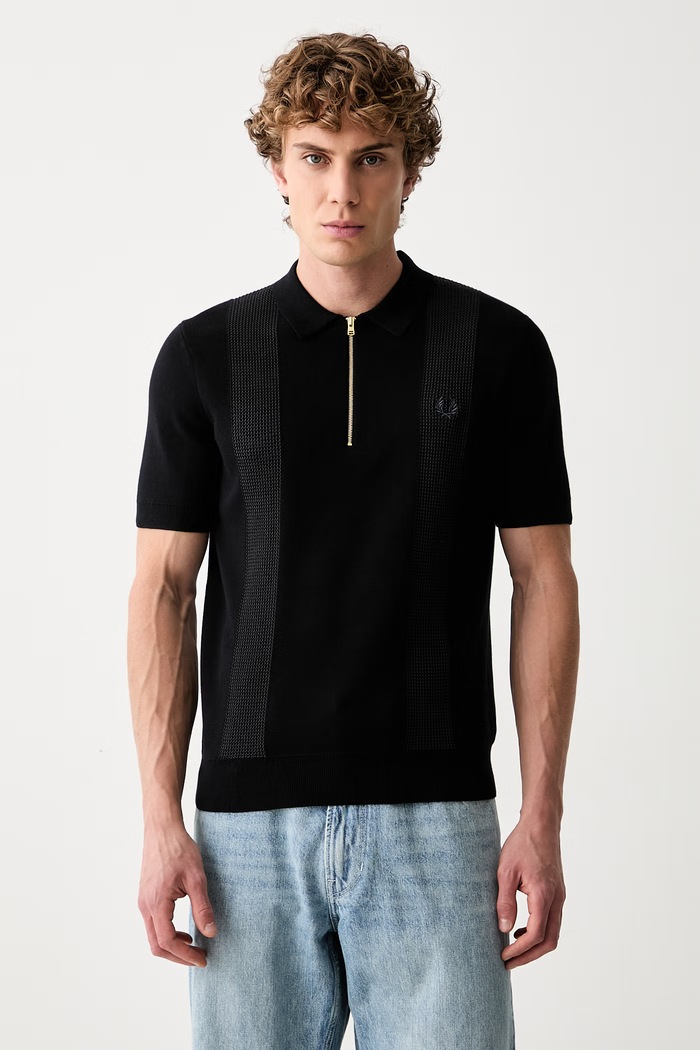 Fred Perry polo męskie z bawełną czarny K2310