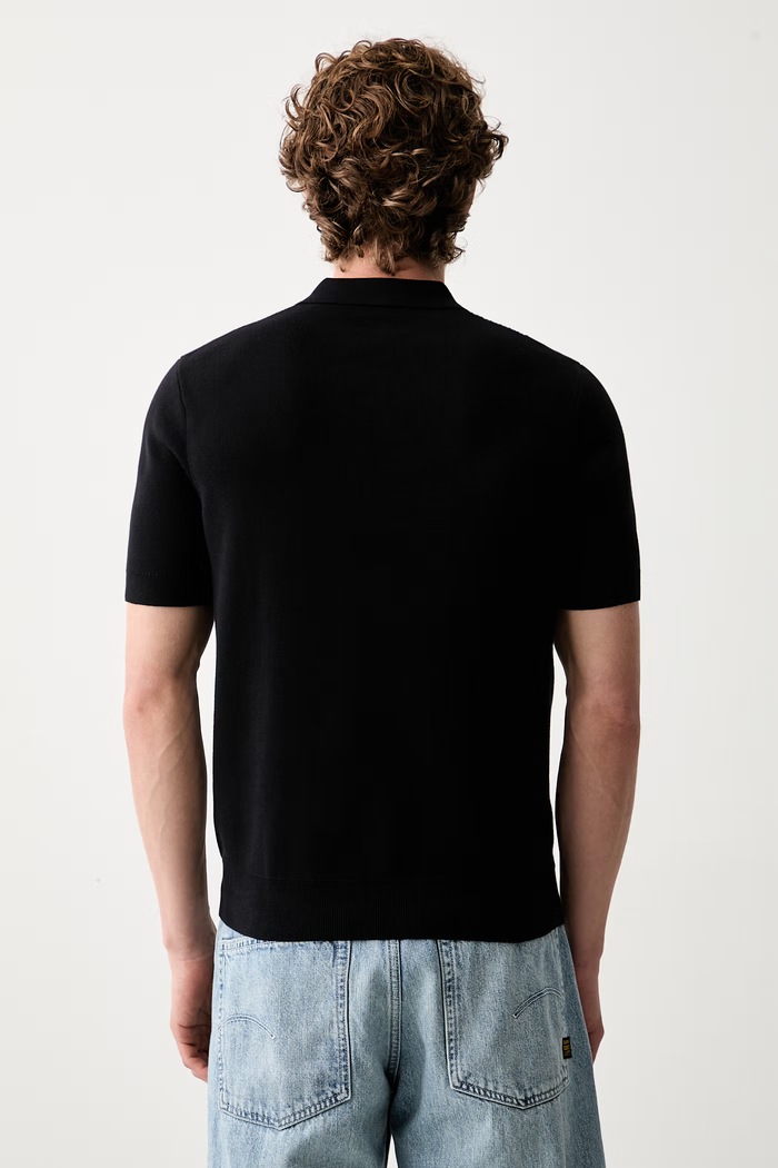 Odzież Fred Perry polo męskie z bawełną K2310 czarny