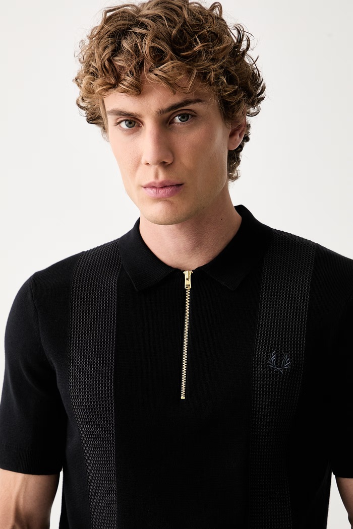 Fred Perry polo męskie z bawełną czarny K2310