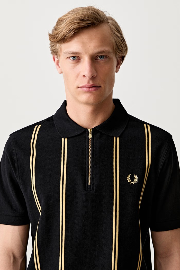Fred Perry поло из хлопка для мужчин чёрный M2419
