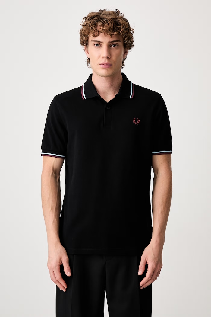Fred Perry polo tričko bavlnené pánske regular čierna M3600.10B