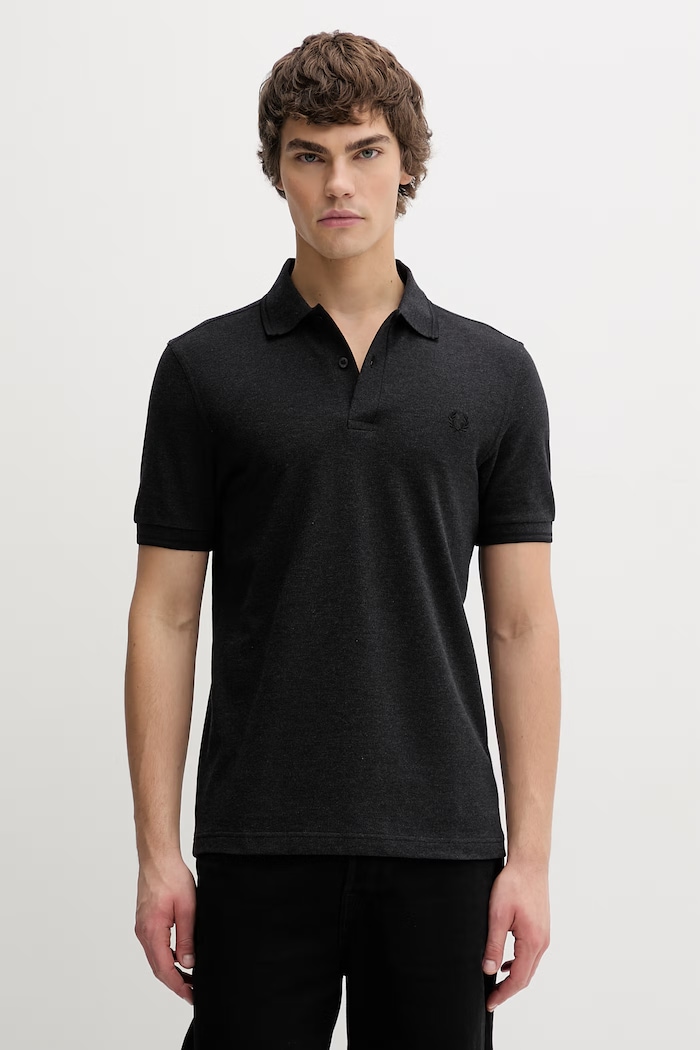 Bombažen polo Fred Perry Brez vzorca siva M3600.11B