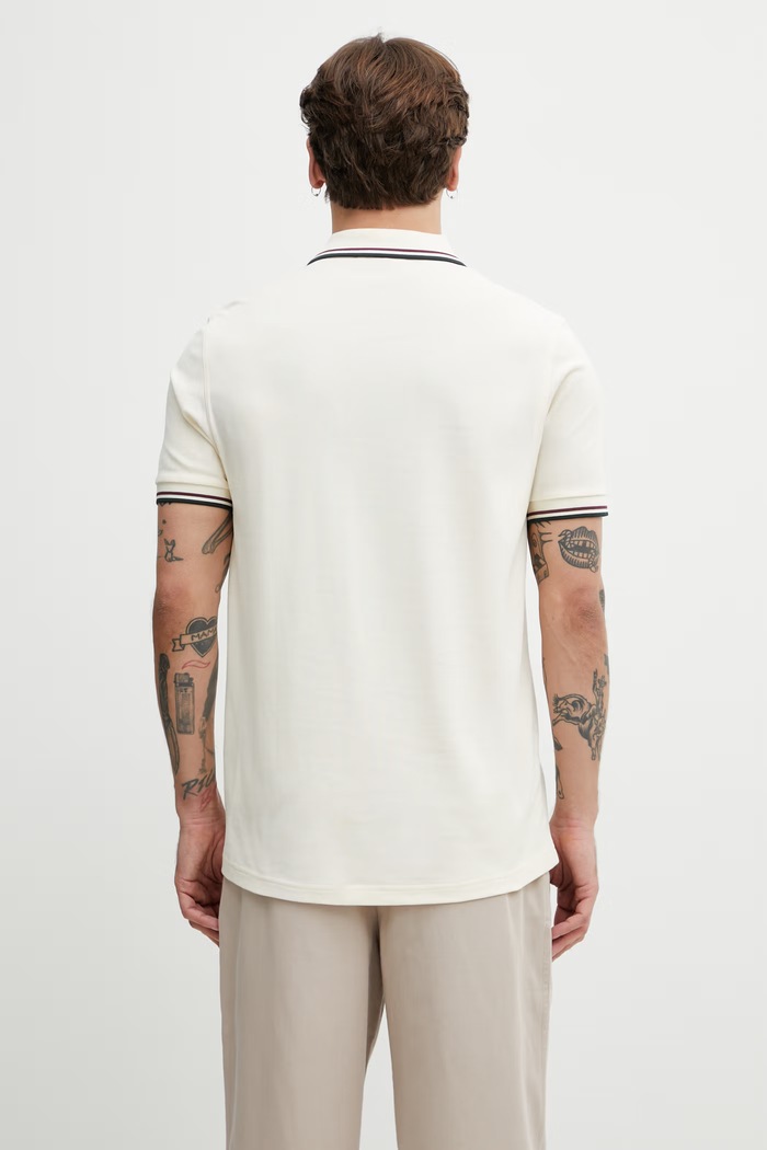Odzież Fred Perry polo męskie bawełniane M3600.84A beżowy