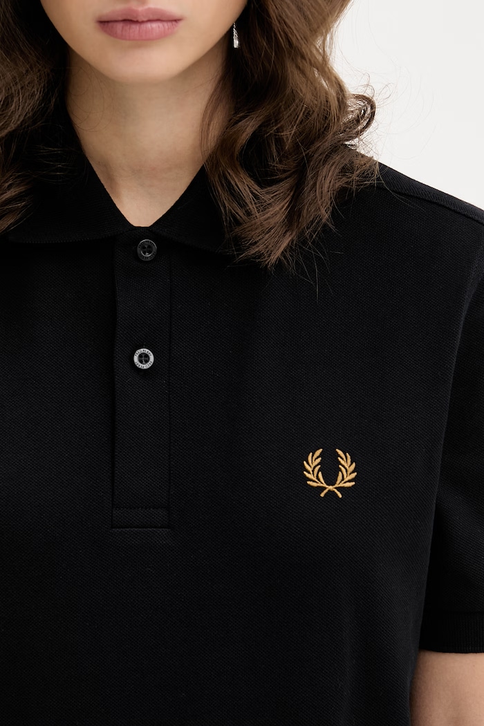 Βαμβακερό μπλουζάκι πόλο Fred Perry μαύρο M6000.N60
