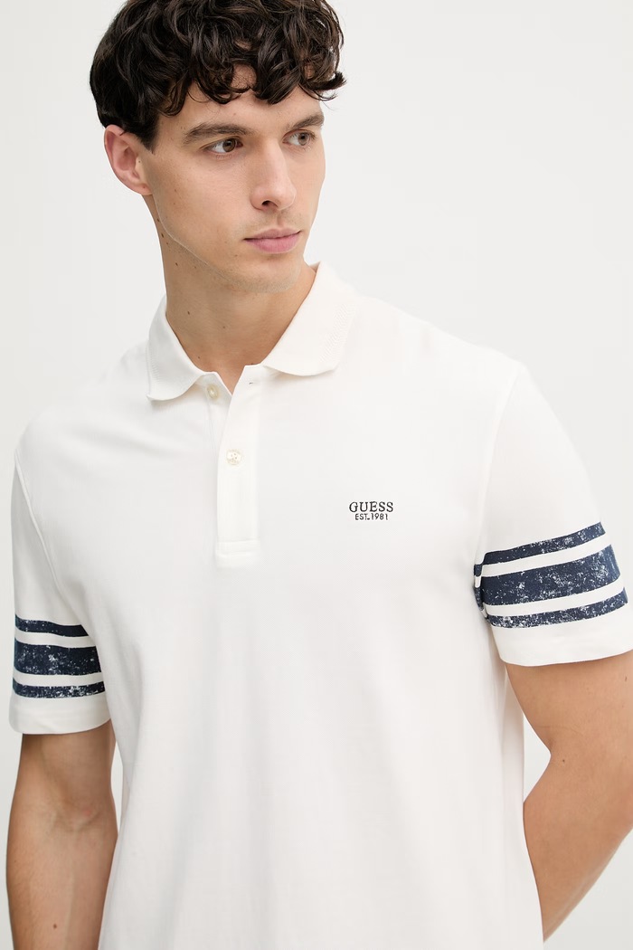 Guess Τοπ πόλο ανδρικό μπεζ M6GP03.K3071