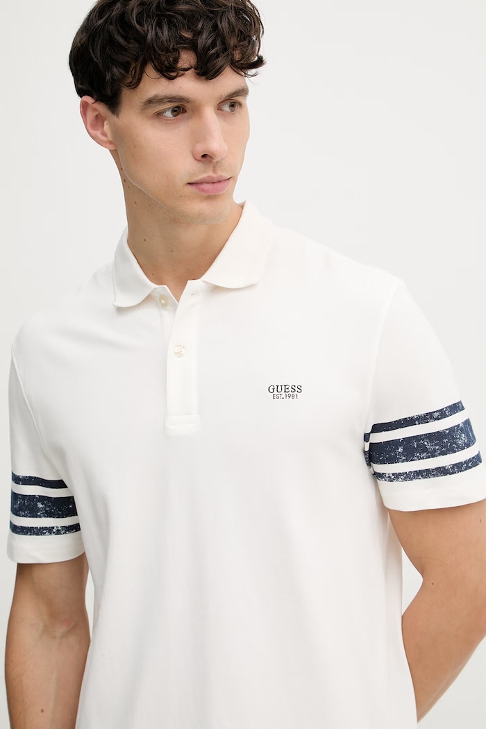 Guess Τοπ πόλο ανδρικό μπεζ M6GP03.K3071