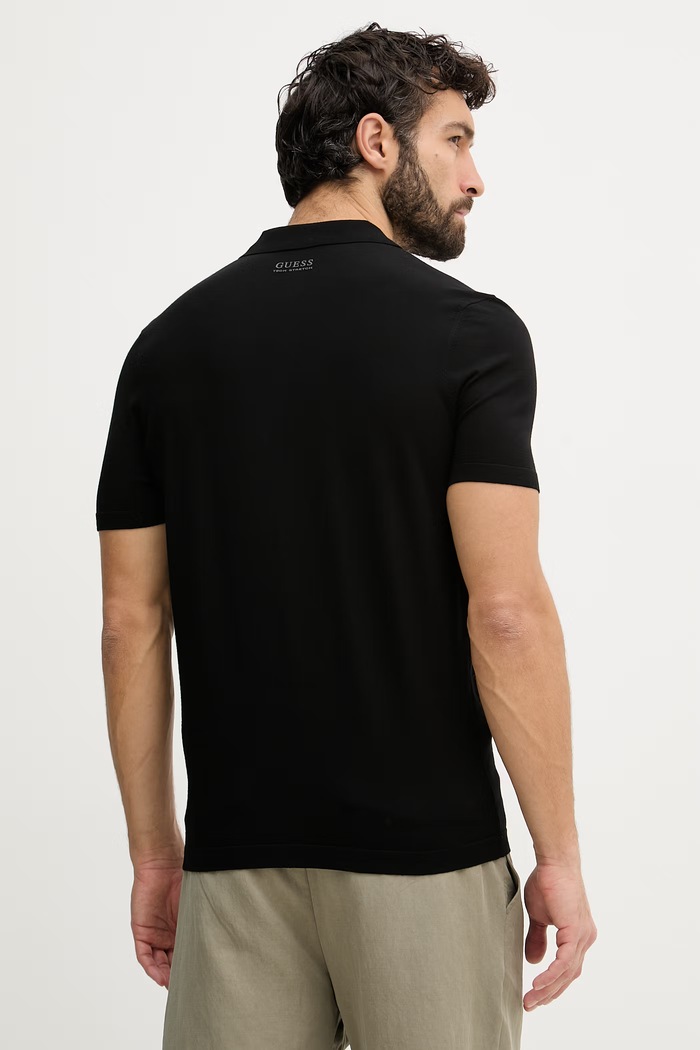 Oblačila Guess polo majica moška viskozna KADIR M6RR15.Z4442 črna