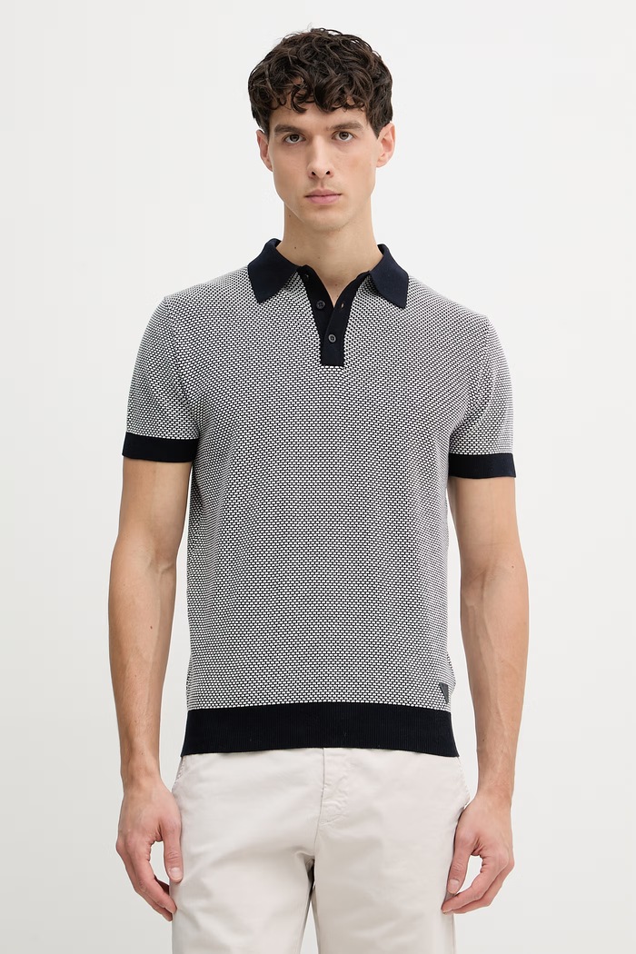 Guess polo pánské bavlněné LAKE námořnická modř M6GR01.Z0554