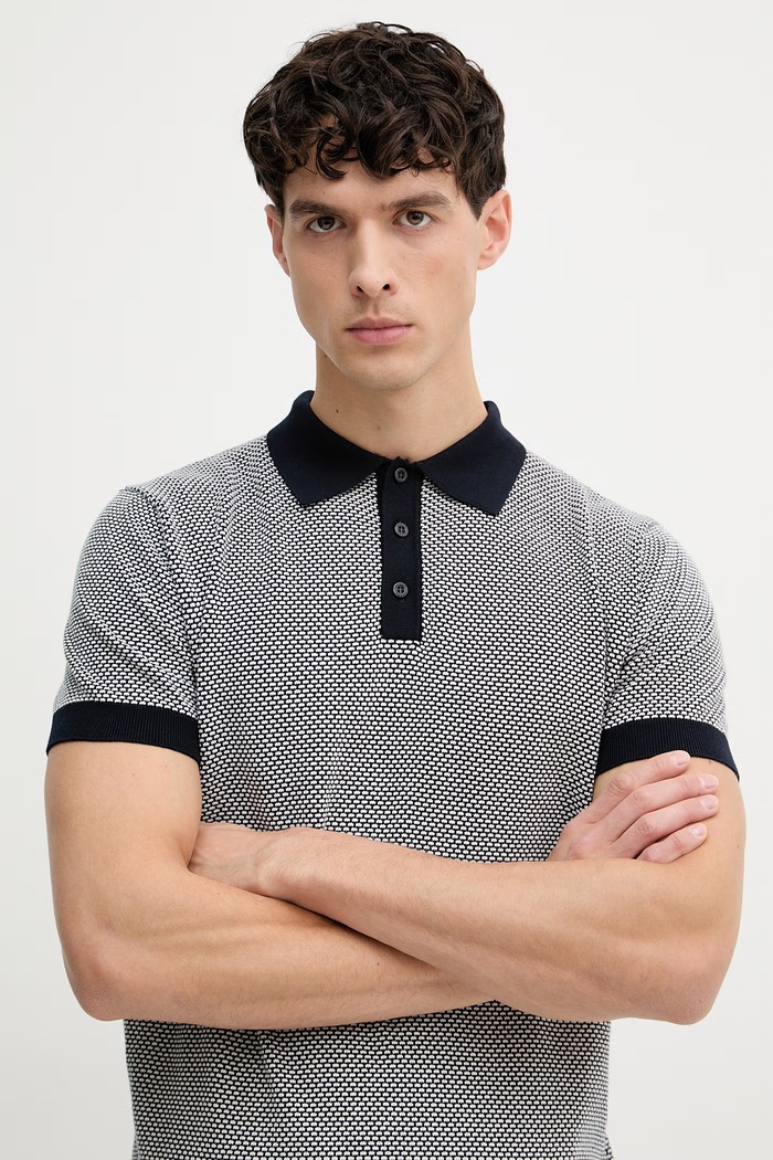 Guess polo pánské bavlněné LAKE námořnická modř M6GR01.Z0554