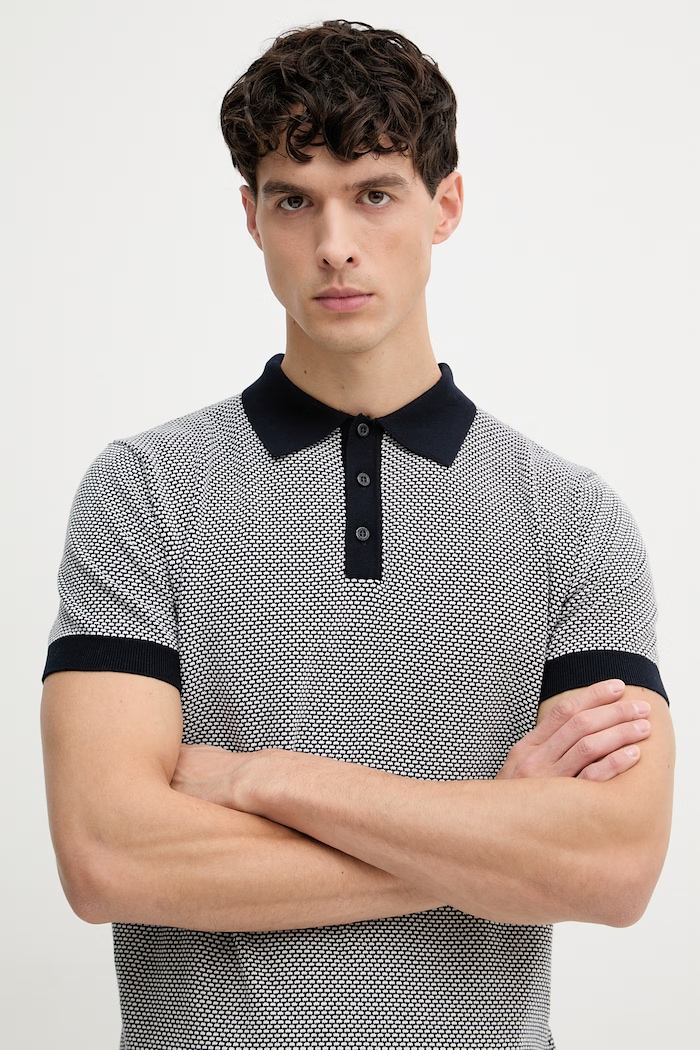 Guess polo pánské bavlněné LAKE námořnická modř M6GR01.Z0554