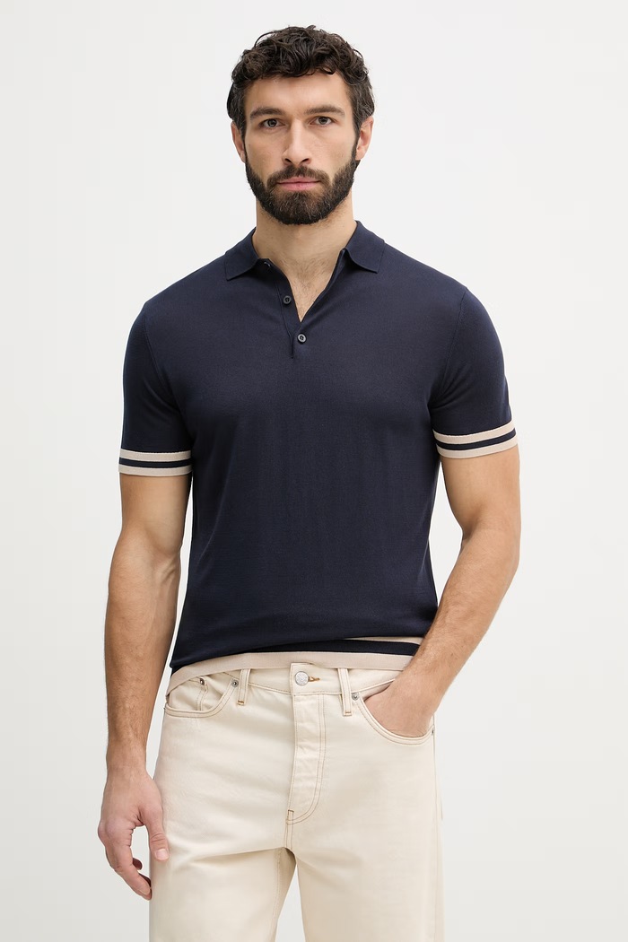 Guess tričko pánske LARRY tmavomodrá M6GR12.Z0565