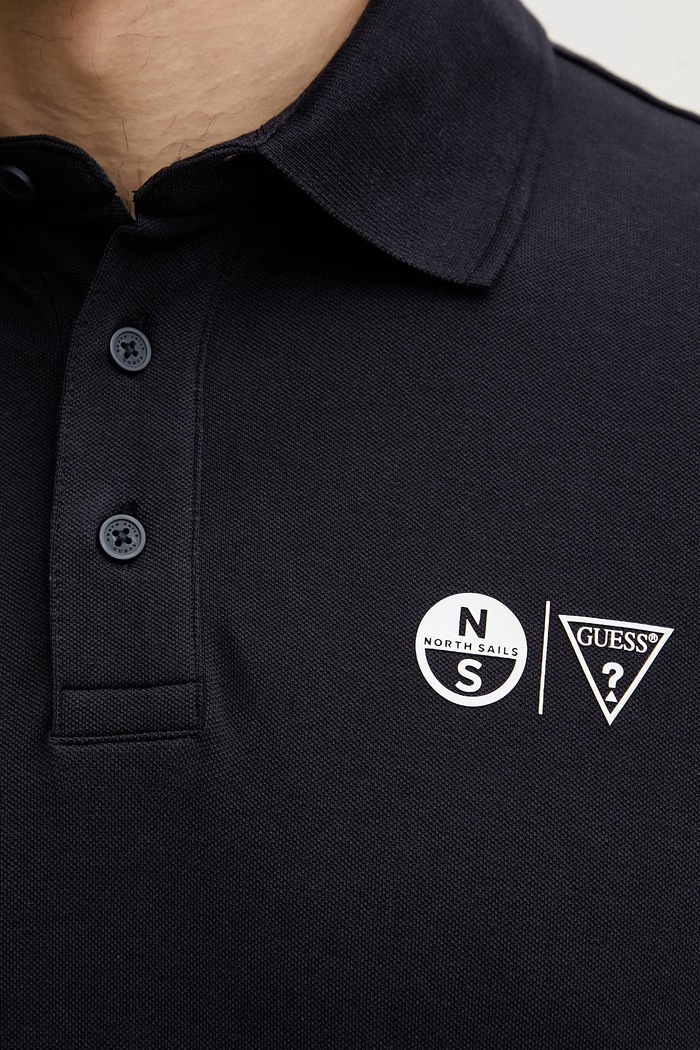 Guess T-shirt Ανδρικό βαμβάκι με ελαστάν x North Sails σκούρο μπλε M6GP47.K3323