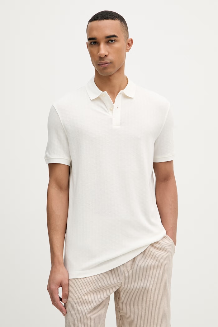 Guess polo pentru bărbați, cu lyocell bej M6GP15.K3083
