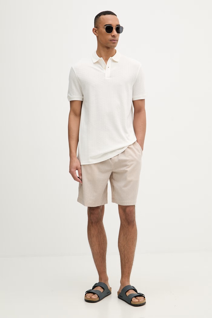 Guess polo pentru bărbați, cu lyocell M6GP15.K3083 bej SS26