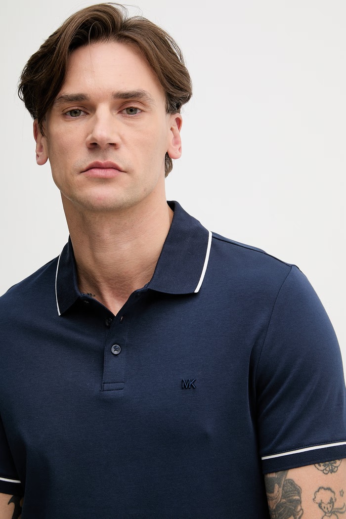 Michael Kors polo tričko pánske bavlnené tmavomodrá CB952SX20B