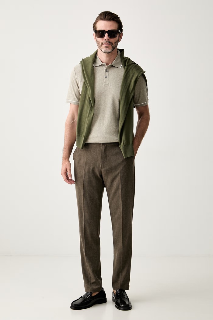 Michael Kors polo męskie bawełniane CR652SX20B szary SS26