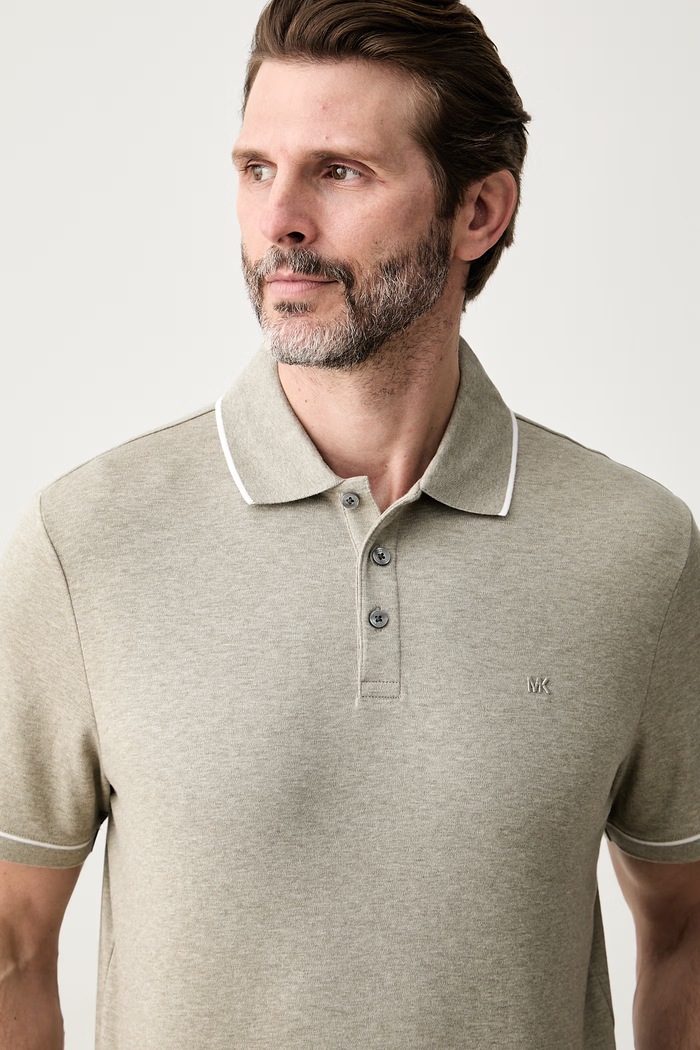 Michael Kors polo męskie bawełniane szary CR652SX20B
