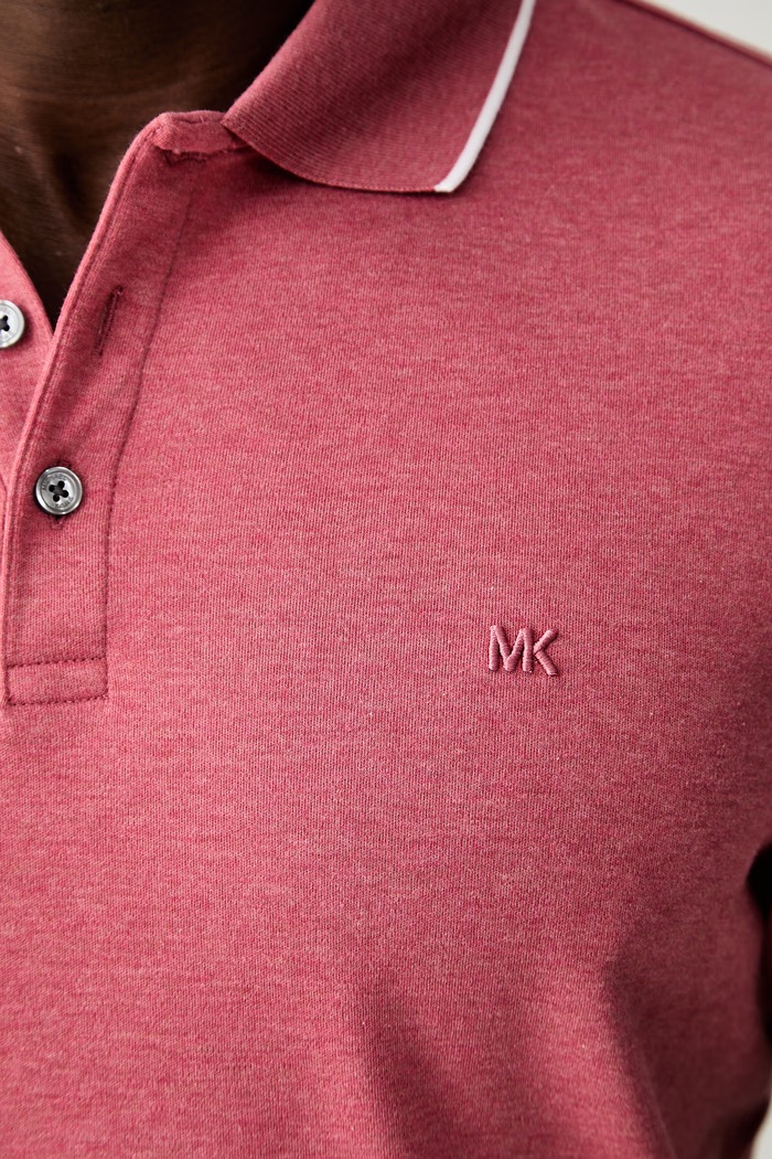 Michael Kors polo męskie bawełniane CR652SX20B różowy