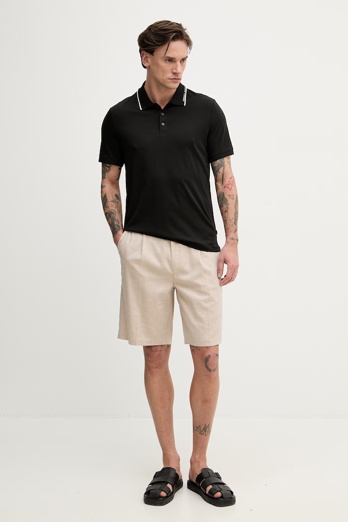 Michael Kors pánske bavlnené polo tričko CS652WR19P čierna SS26