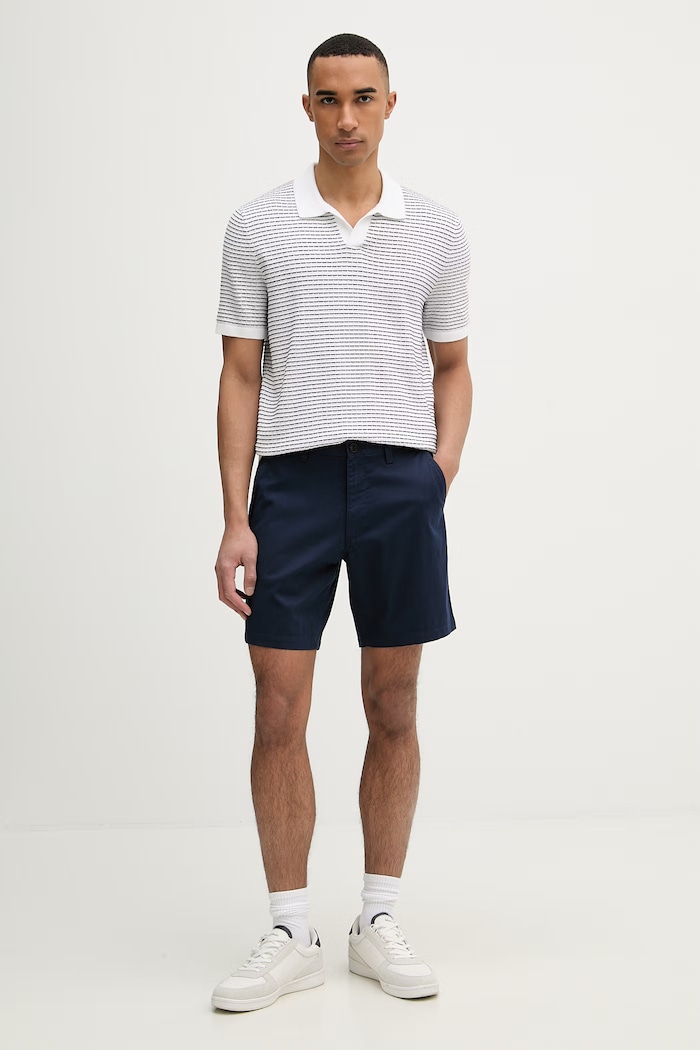 Michael Kors polo tricotat pentru bărbați, din bumbac CS660K8469 alb SS26