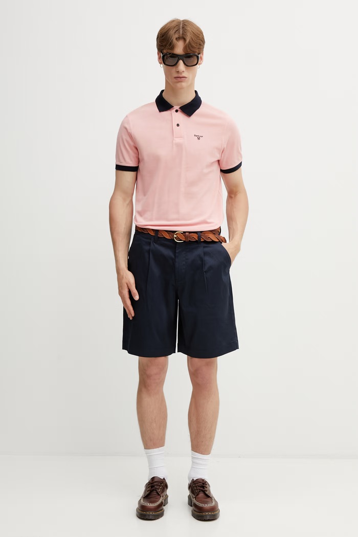Barbour MML1449PI95 polo pentru bărbați din bumbac MML1449PI95 roz