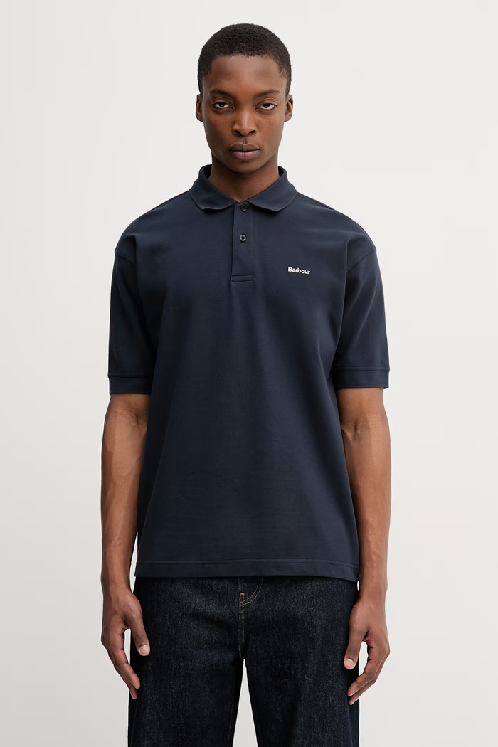 Barbour MML1469NY91 polo męskie bawełniane granatowy MML1469NY91
