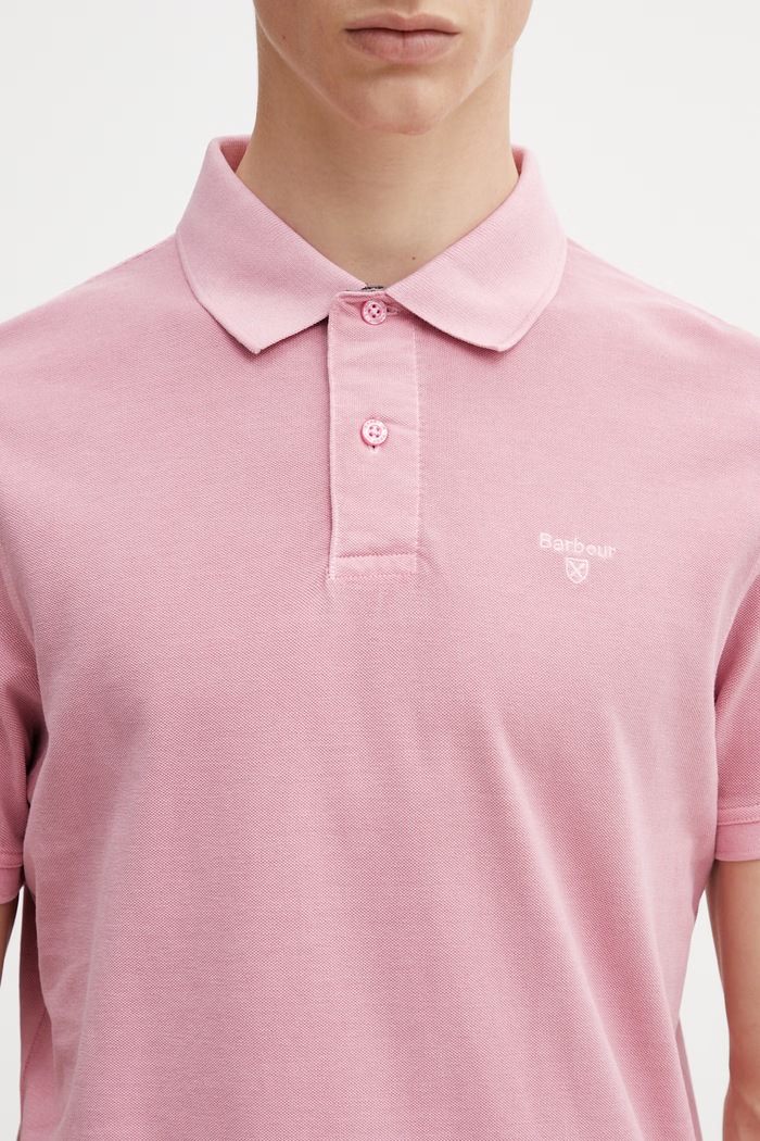 Barbour MML1535PI38 polo bawełniane męskie różowy MML1535PI38