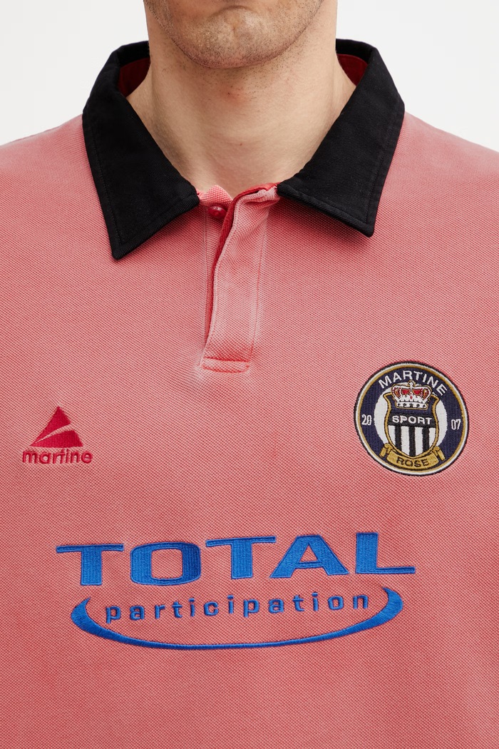 Martine Rose polo męskie bawełniane różowy 674JE02110