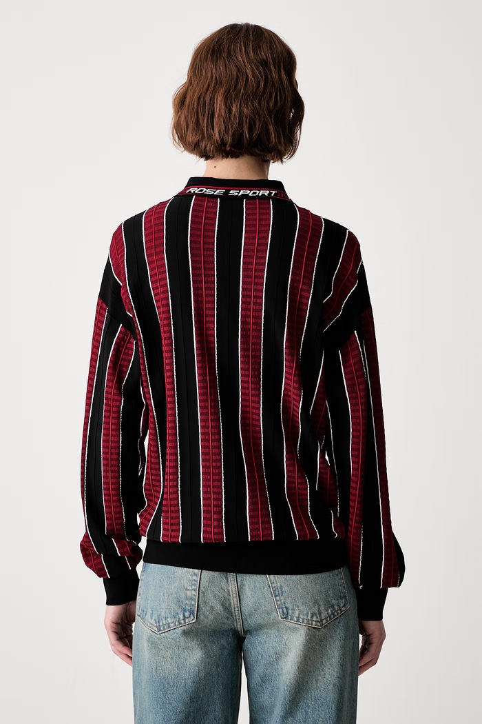 Oblečenie Martine Rose Logo polo tričko s viskózou dámske 958YA12120 červená