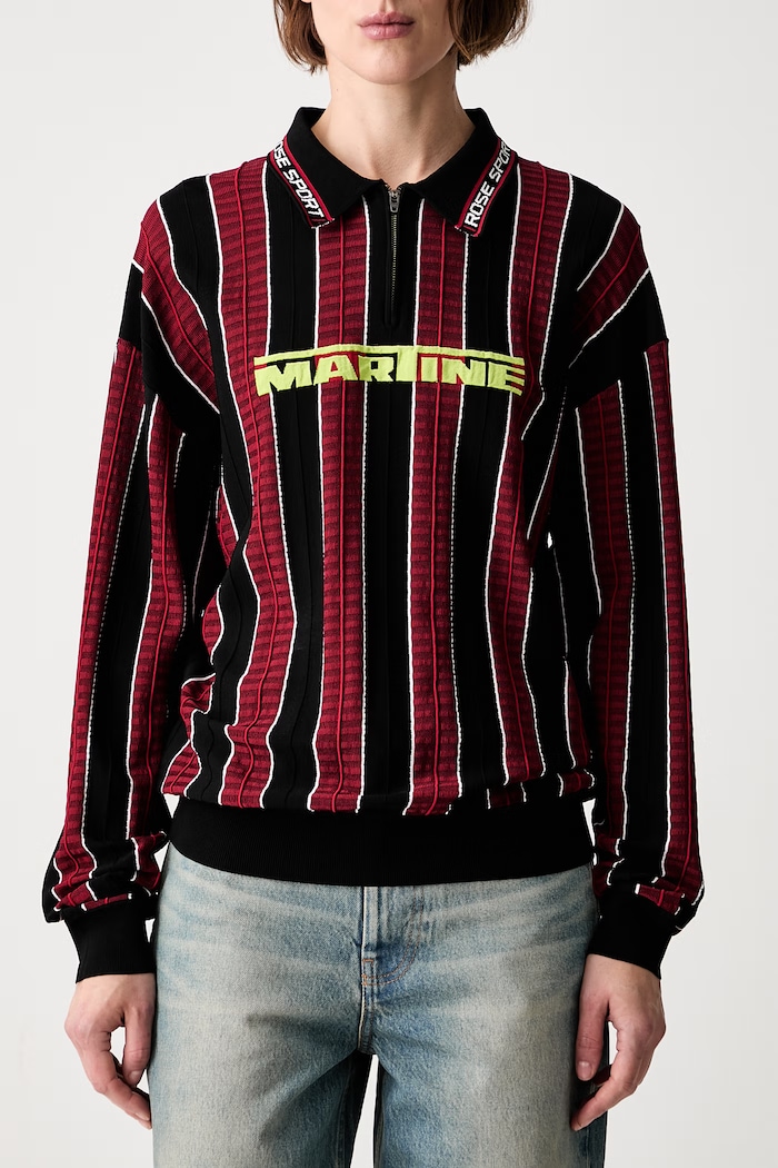 Martine Rose Logo polo tričko s viskózou dámske červená 958YA12120