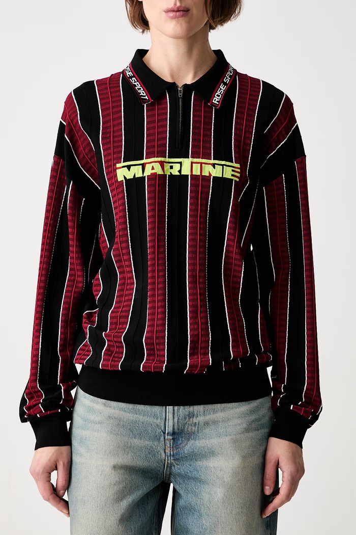 Martine Rose Logo polo tričko s viskózou dámske červená 958YA12120