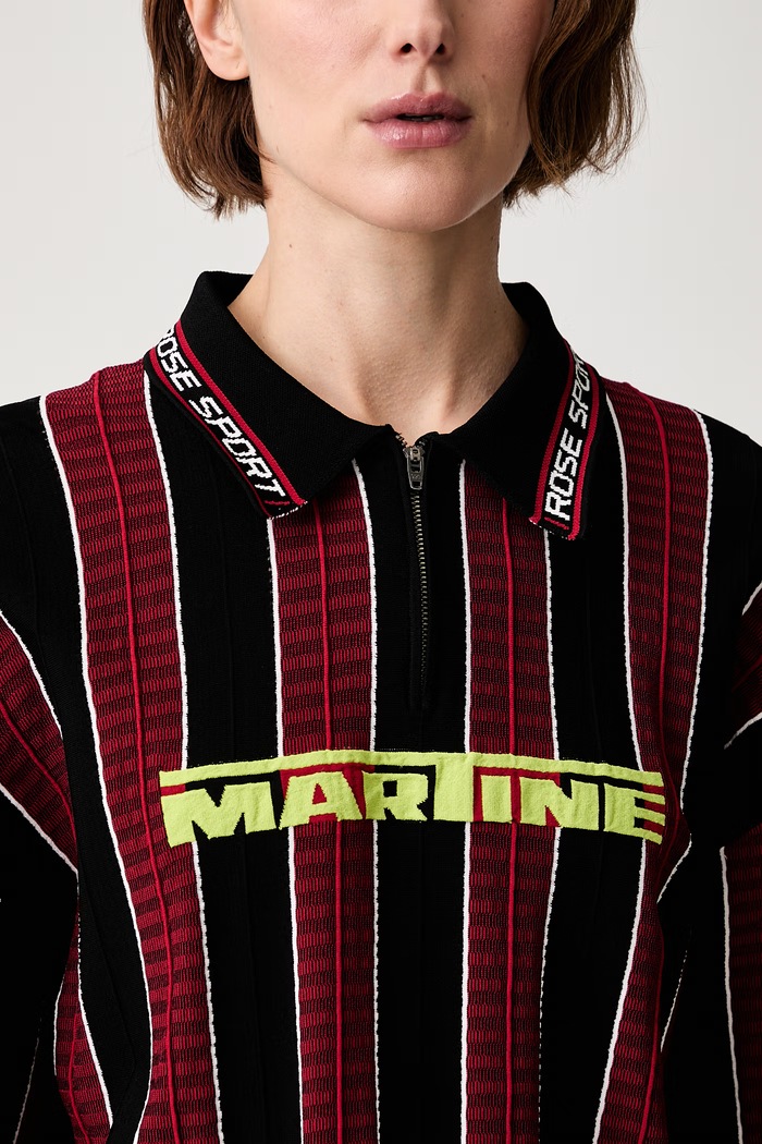 Martine Rose Logo polo tričko s viskózou dámske 958YA12120 červená