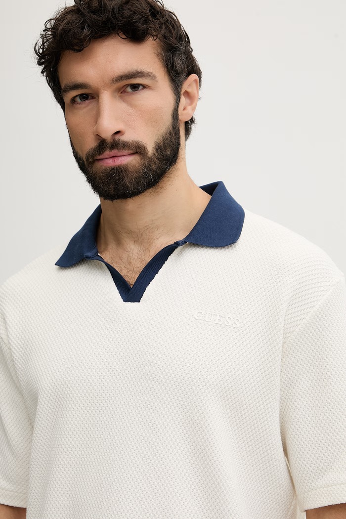 Guess polo majica moška bombažna JHONNY bež Z6GP05.K3208