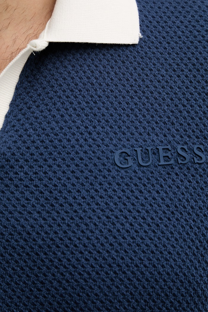 Guess поло мужское хлопковое JHONNY Z6GP05.K3208 тёмно-синий