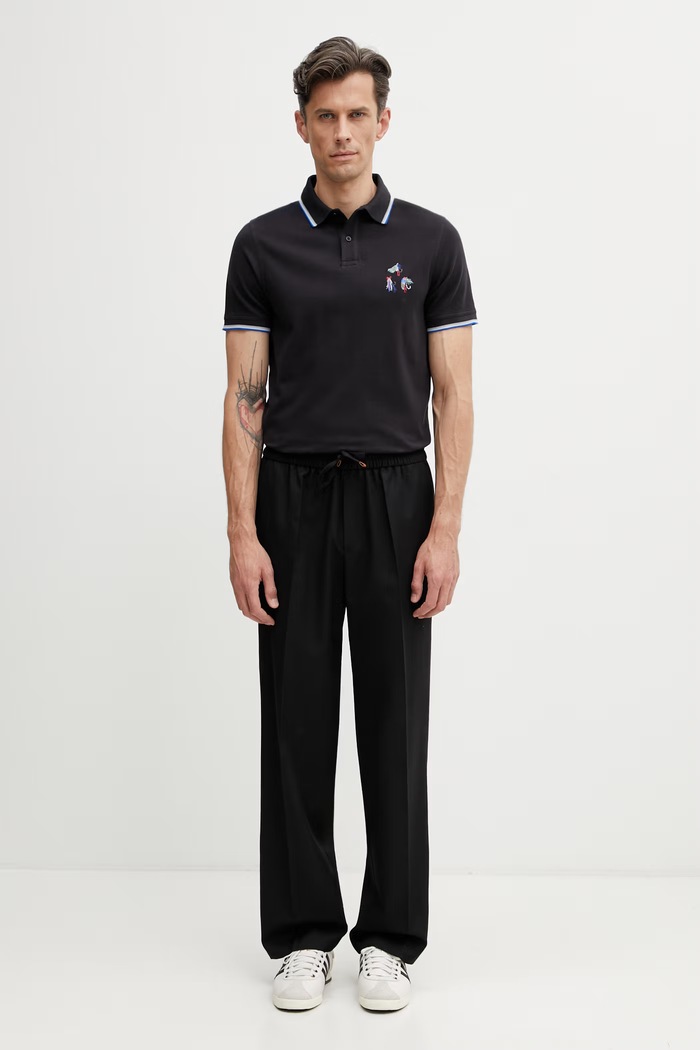 Barbour x Paul Smith Lure polo in cotone da uomo MML1555NY74 blu navy