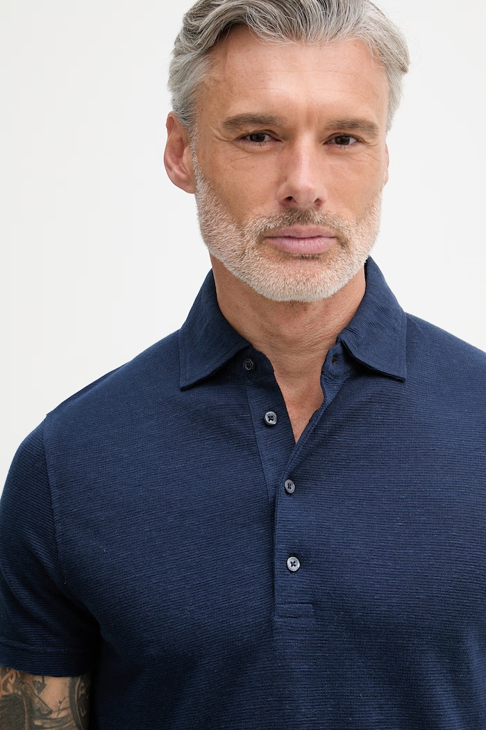 Tommy Hilfiger polo tricotat pentru bărbați, cu in NEW YORK bleumarin MW0MW42679