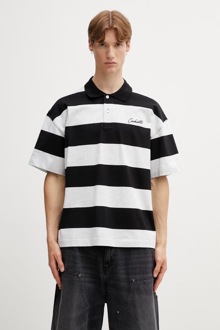 Carhartt WIP S/S Delray Polo поло из хлопка для мужчин чёрный I036187.3LDXX