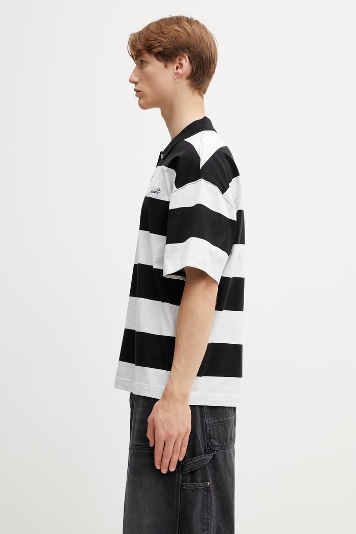 Carhartt WIP S/S Delray Polo поло из хлопка для мужчин I036187.3LDXX чёрный SS26