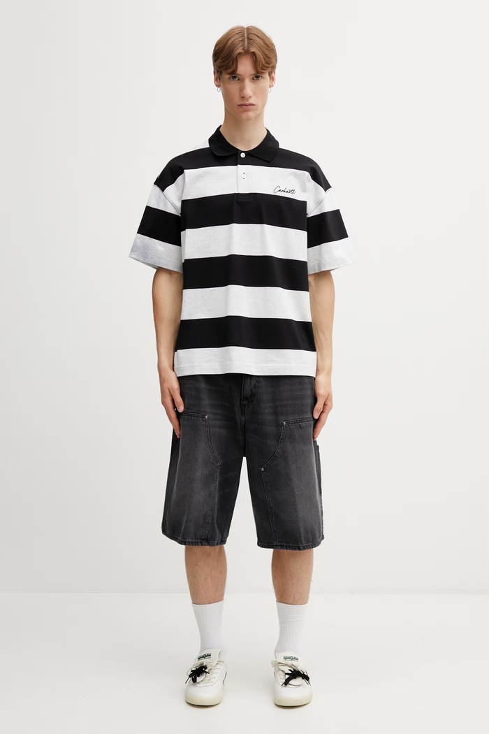 Carhartt WIP S/S Delray Polo поло из хлопка для мужчин I036187.3LDXX чёрный